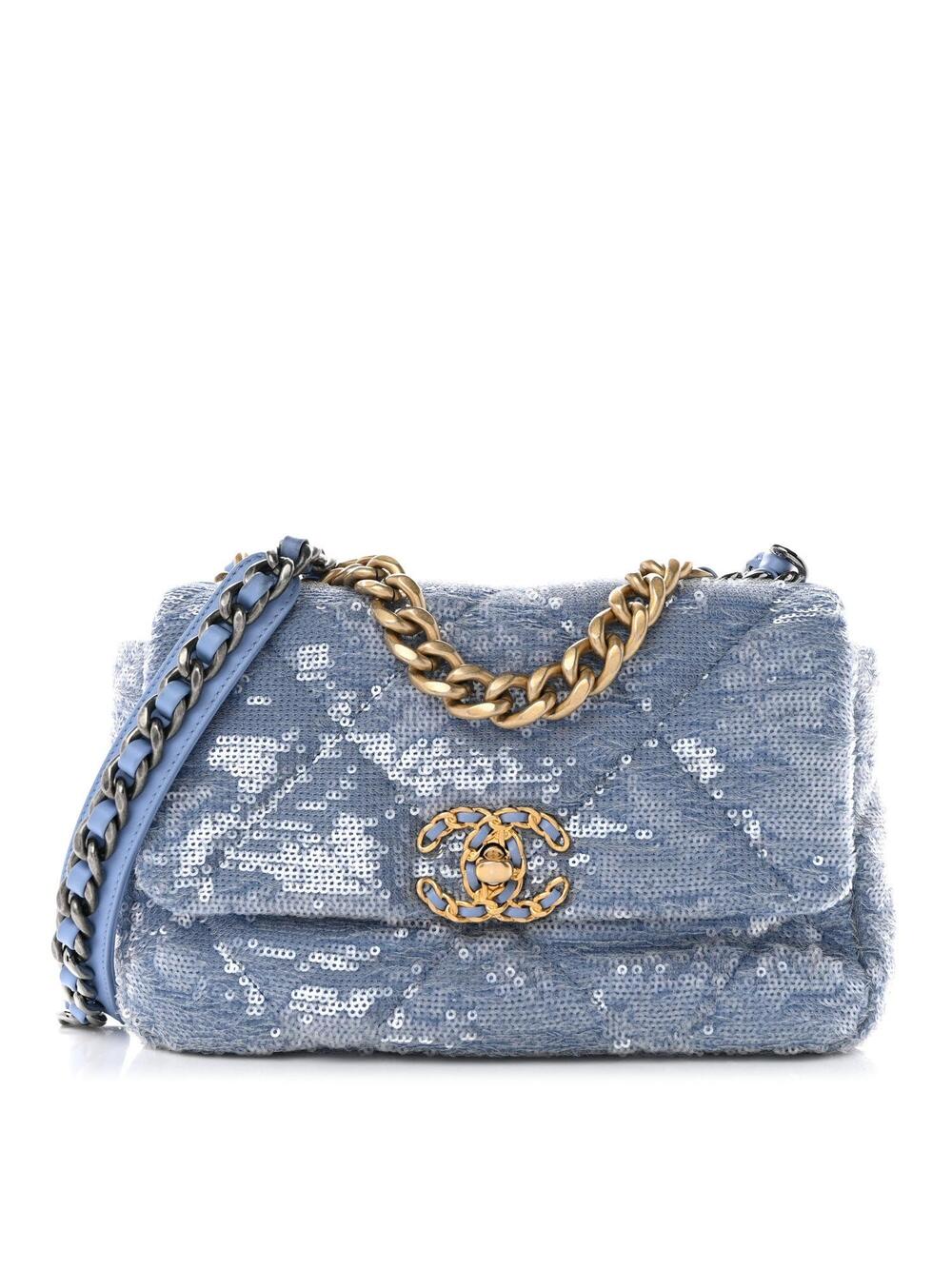 Sequin Quilted Medium Chanel 19 Flap #363269C39B